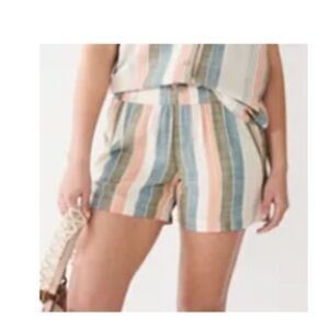 NEW Sonoma Women’s XLarge Orange and Green Stripe Pull On Shorts